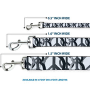 Dog Leash - Peace Dots White/Black