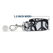 Dog Leash - Peace Dots White/Black