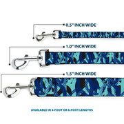 Dog Leash - Peace Dots White/Blue