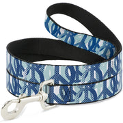 Dog Leash - Peace Dots White/Blue