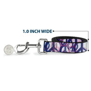 Dog Leash - Peace Mixed White/Blue/Pink