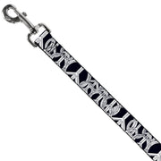 Dog Leash - Peace Sketch Black/White