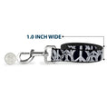 Load image into Gallery viewer, Dog Leash - Peace Sketch Black/White
