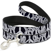 Dog Leash - Peace Sketch Black/White