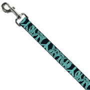 Dog Leash - Peace Sketch Black/Baby Blue