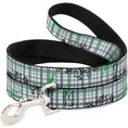 Load image into Gallery viewer, Dog Leash - Plaid Curls White/Black/Gray/Green
