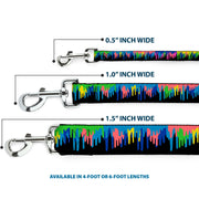 Dog Leash - Paint Drips Black/Multi Neon