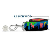 Dog Leash - Paint Drips Black/Multi Neon