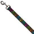 Load image into Gallery viewer, Dog Leash - Peace Hearts Repeat Black/Neon
