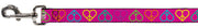 Dog Leash - Peace Hearts Repeat Fuchsia/Neon