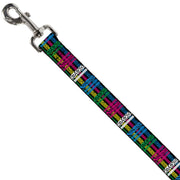 Dog Leash - Plaid Black/Neon Animal Skins