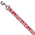 Load image into Gallery viewer, Dog Leash - Peace Sketch Red/White

