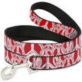Load image into Gallery viewer, Dog Leash - Peace Sketch Red/White
