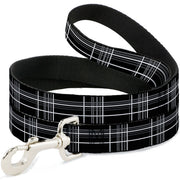 Dog Leash - Plaid Black/Gray