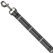 Dog Leash - Plaid Gray/Black/White