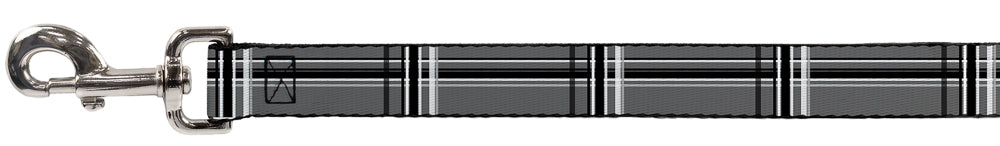 Dog Leash - Plaid Gray/Black/White