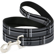Dog Leash - Plaid Gray/Black/White
