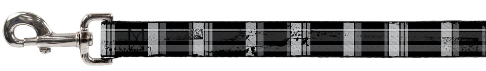 Dog Leash - Plaid Weathered Black/Gray/White