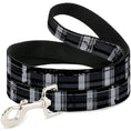 Load image into Gallery viewer, Dog Leash - Plaid Weathered Black/Gray/White
