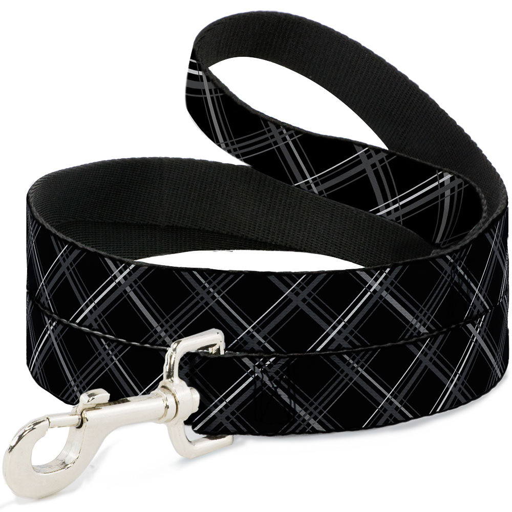 Dog Leash - Plaid X Black/Gray