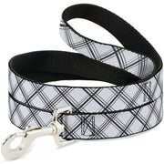 Dog Leash - Plaid X White/Gray