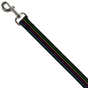 Dog Leash - Pinstripes Black/Multi Color