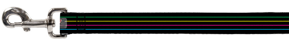 Dog Leash - Pinstripes Black/Multi Color