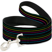Dog Leash - Pinstripes Black/Multi Color