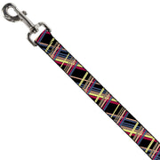 Dog Leash - Plaid Black/Yellow/Red/Blue/Orange