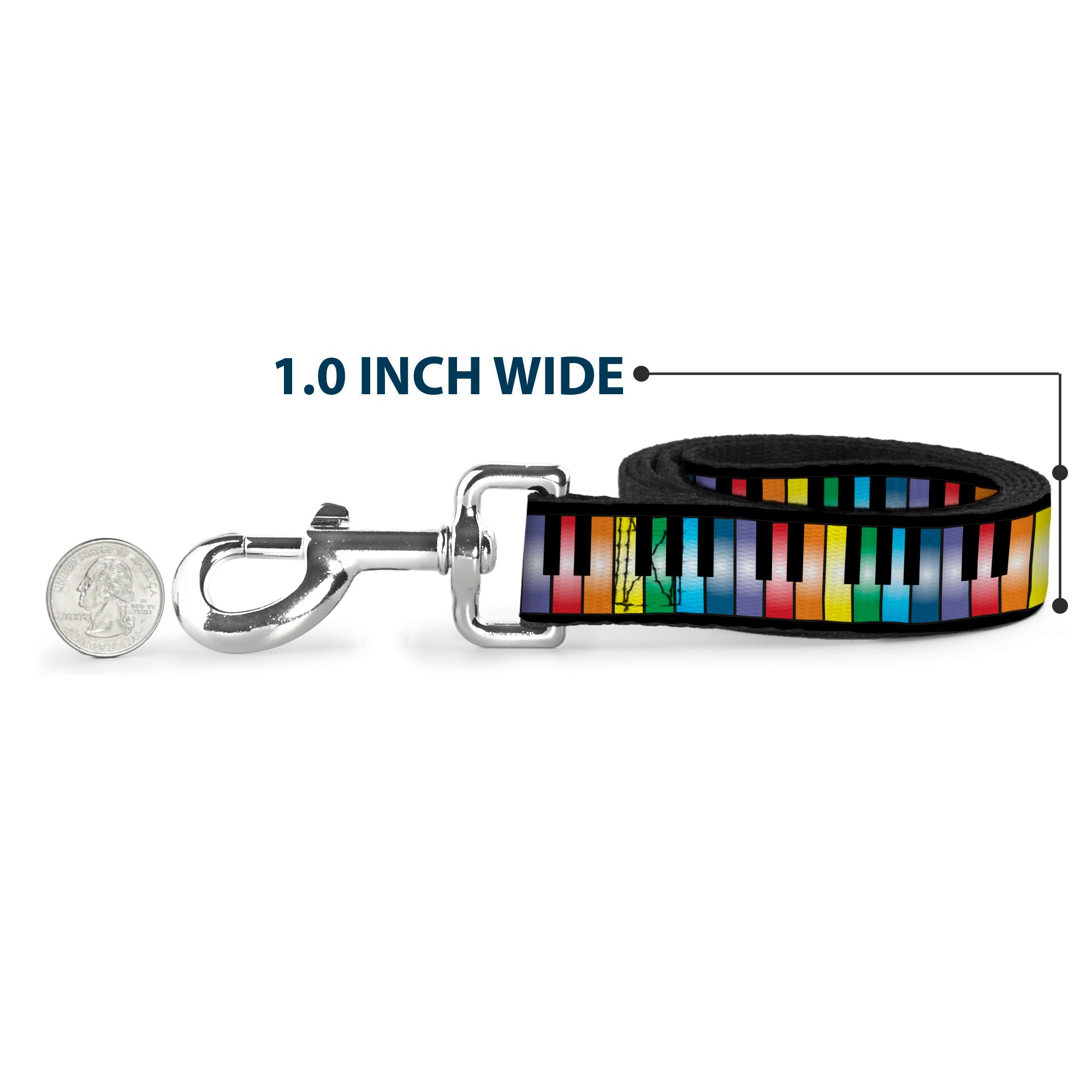 Dog Leash - Piano Keys Rainbow