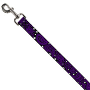 Dog Leash - Paisley Stars Black/Purple/White