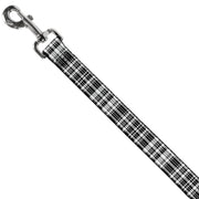 Dog Leash - Plaid Black/White