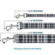 Dog Leash - Plaid Black/White