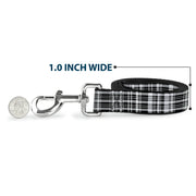 Dog Leash - Plaid Black/White