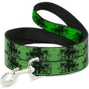 Dog Leash - Palm Trees/Rings Greens/Blacks