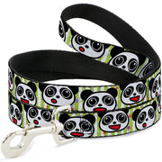 Dog Leash - Panda Bear Cartoon Bamboo