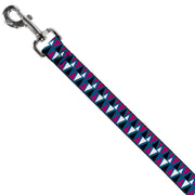 Dog Leash - Peaks Turquoise/Fuchsia/Black/White