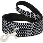 Dog Leash - Paw Print Black/White