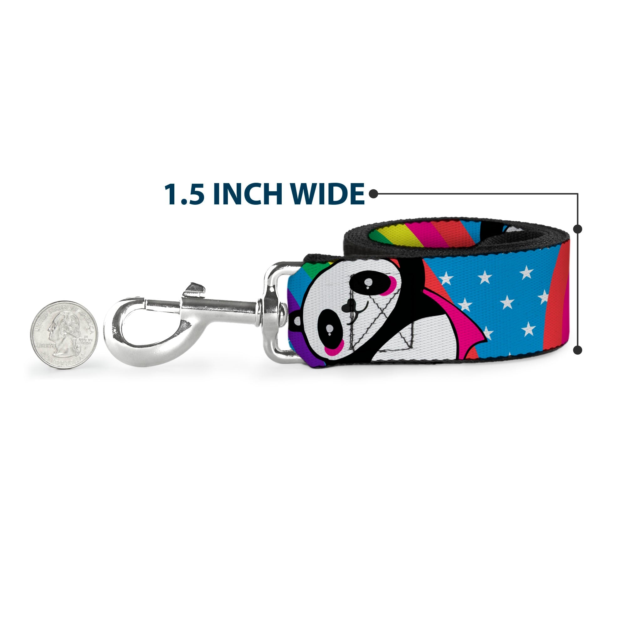 Dog Leash - Pandas & Rainbows w/Stars