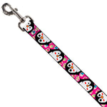 Dog Leash - Penguins w/Cupcakes Fuchsia/Purple/White