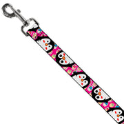 Dog Leash - Penguins w/Cupcakes Fuchsia/Purple/White