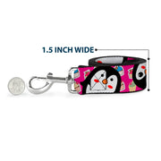 Dog Leash - Penguins w/Cupcakes Fuchsia/Purple/White