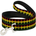 Load image into Gallery viewer, Dog Leash - Plaid Black/Rasta
