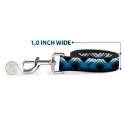 Dog Leash - Plaid X Gradient Black/White/Blue