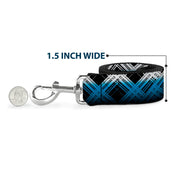Dog Leash - Plaid X Gradient Black/White/Blue