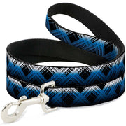 Dog Leash - Plaid X Gradient Black/White/Blue