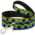 Load image into Gallery viewer, Dog Leash - Plaid X Gradient Black/Orange/Green/Blue
