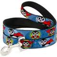 Load image into Gallery viewer, Dog Leash - Penguin Superhero Blue Bubbles
