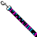 Load image into Gallery viewer, Dog Leash - Pixilated Checker Black/Fuchsia/Turquoise
