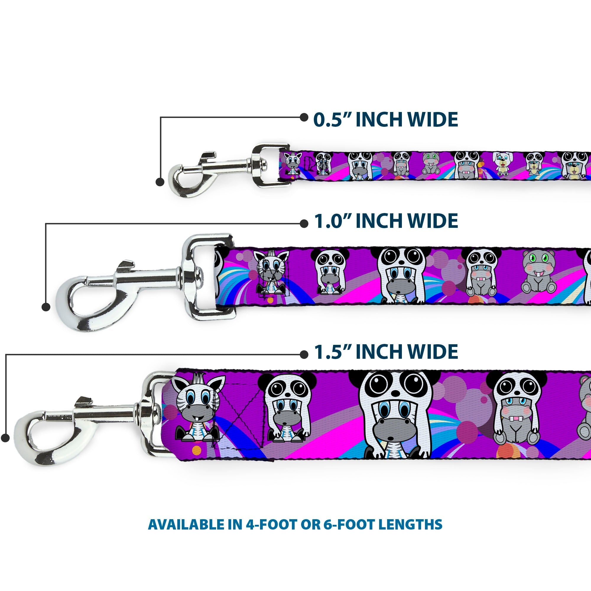 Dog Leash - Panda Hat Animals w/Bright Color Burst